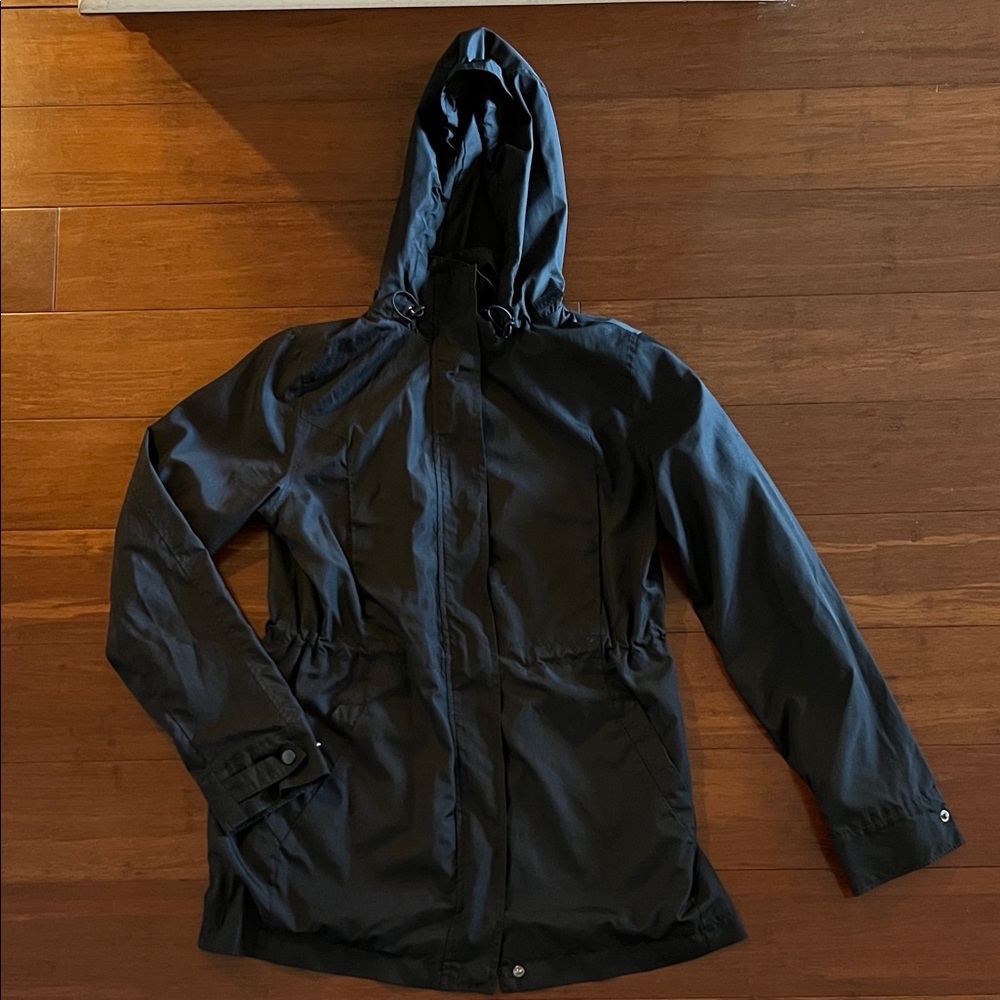 Women's Black Hooded Jacket - Lightweight Windbreaker Parka